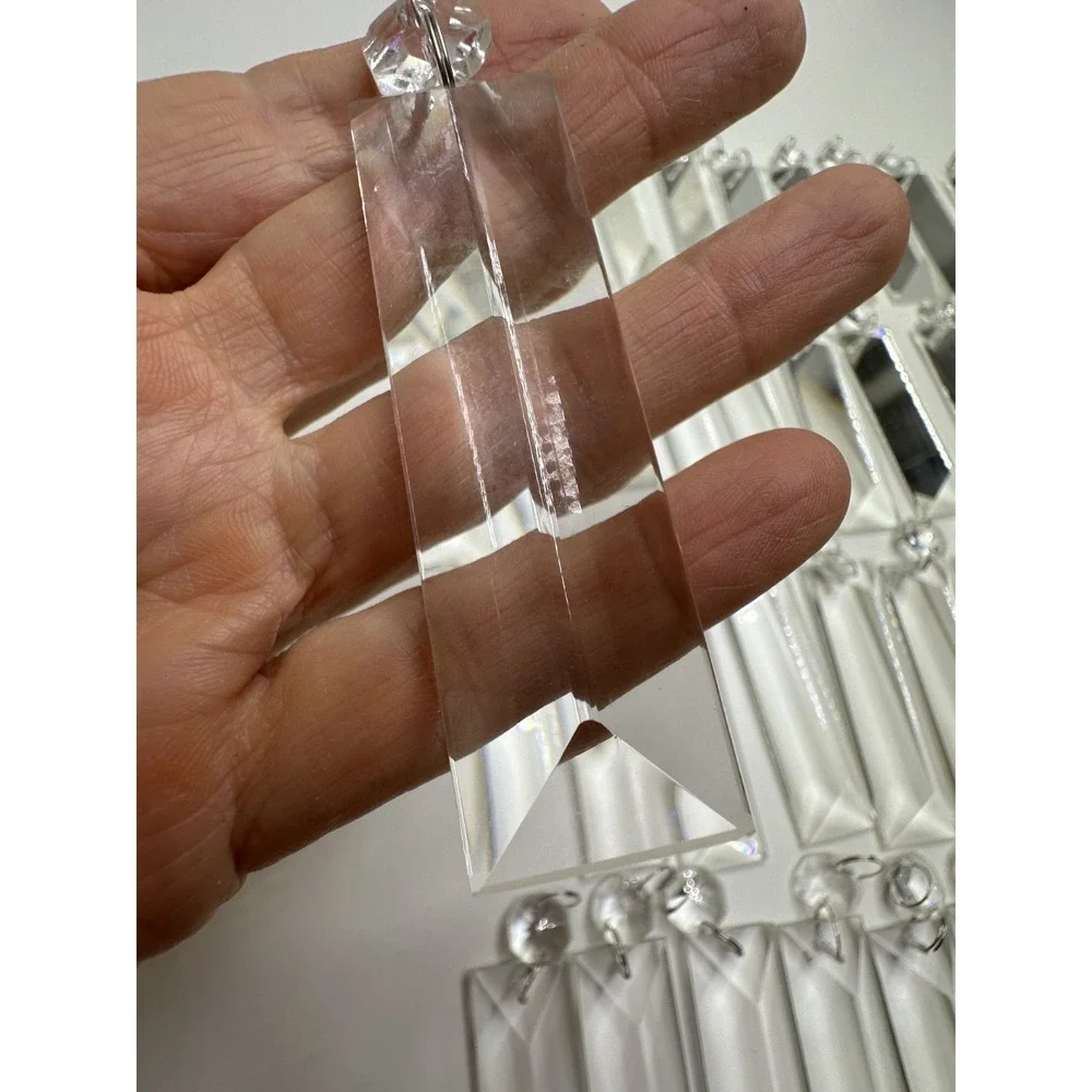 Crystal Chandelier Prisms Replacements Craft Set 40 Pc Dangle Silver Rings